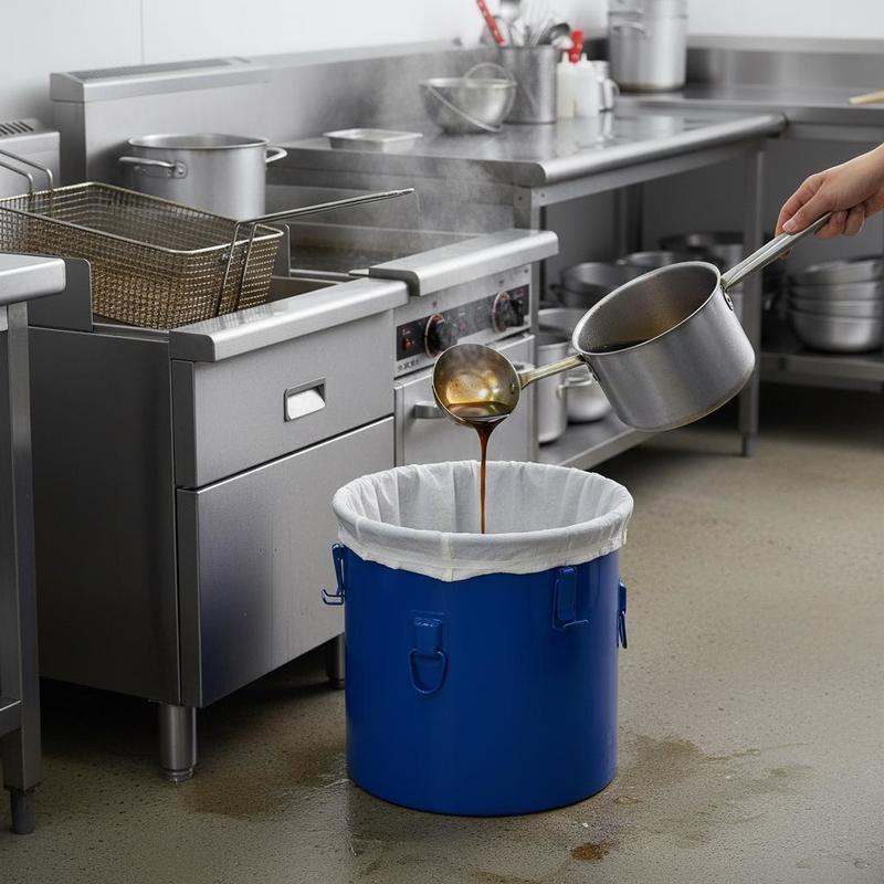 Commercial Kitchen Oil Disposal - 탄소강 오일 처리 용기 10갤런, 식당,