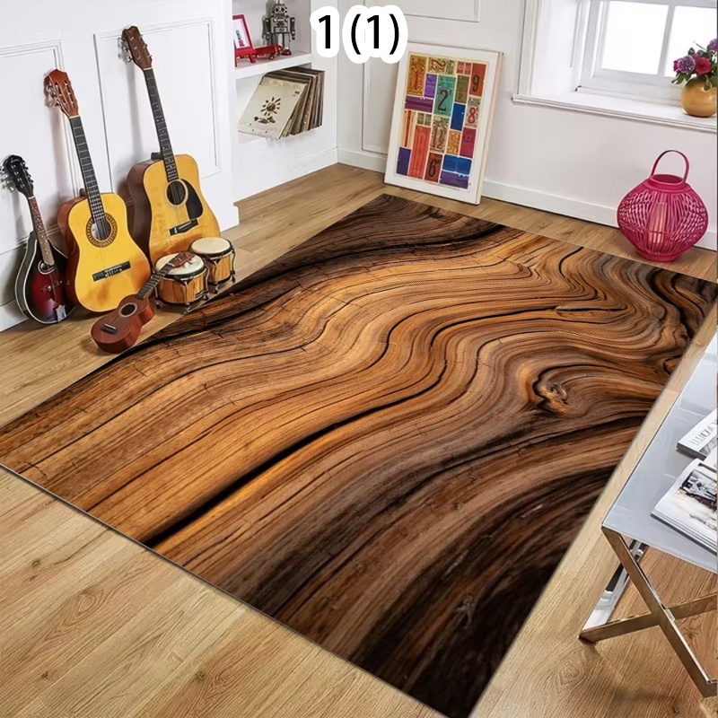 Commercial Kitchen Non Slip Flooring - 자연스러운 나무결 무늬 러그 브라운 러스틱