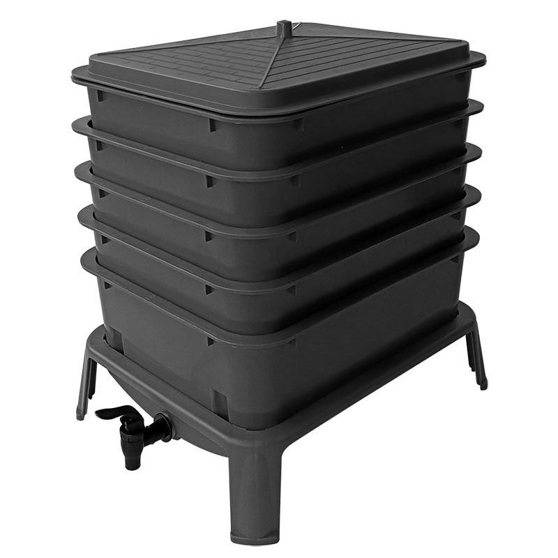 Commercial Kitchen Bin - 헤비듀티 50L 5단 웜팜 퇴비화기 실내외용