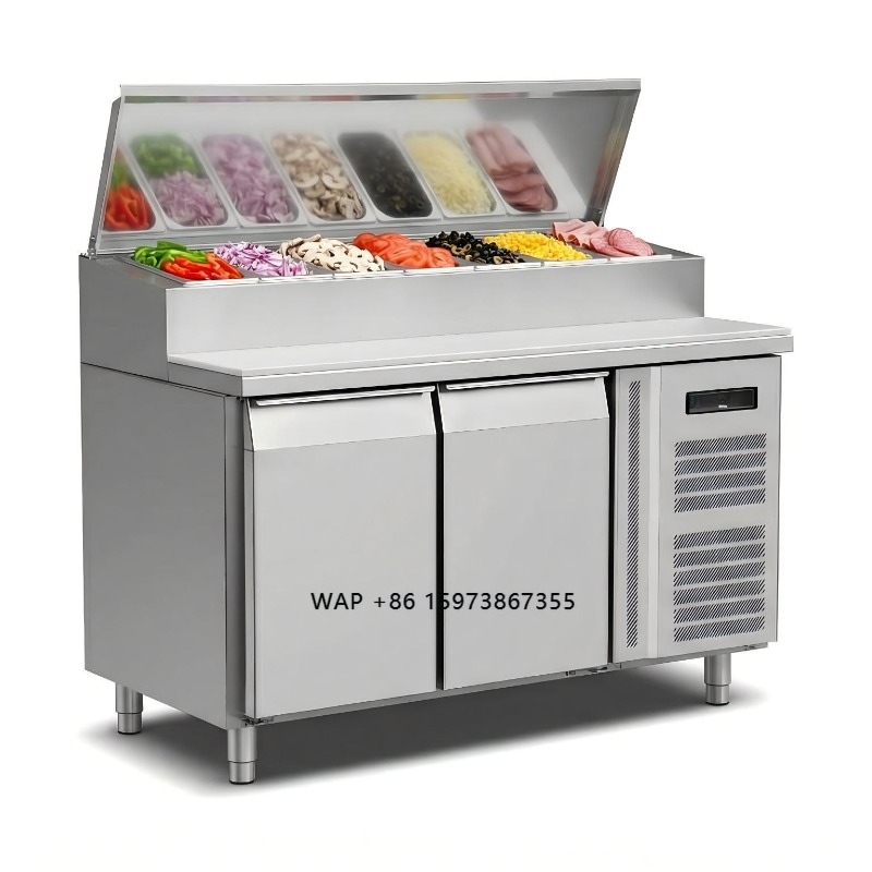 Commercial Kitchen Prep Table - OEM 카운터 냉장고 샌드위치 준비용 2도어