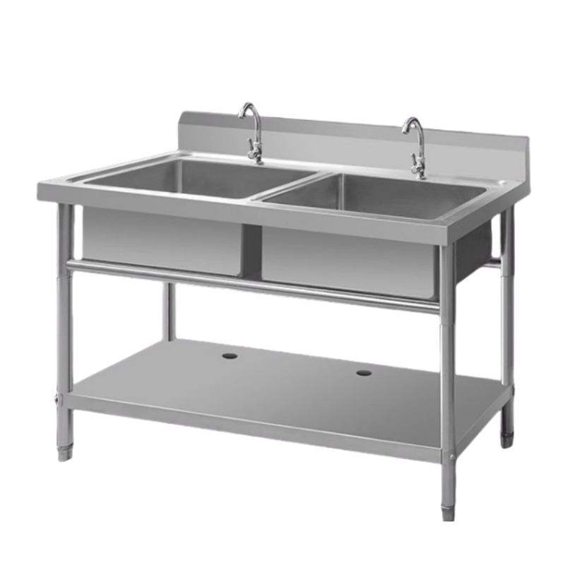 Commercial Kitchen Plumbing - 상업용 스테인레스 스틸 싱글 싱크 더블