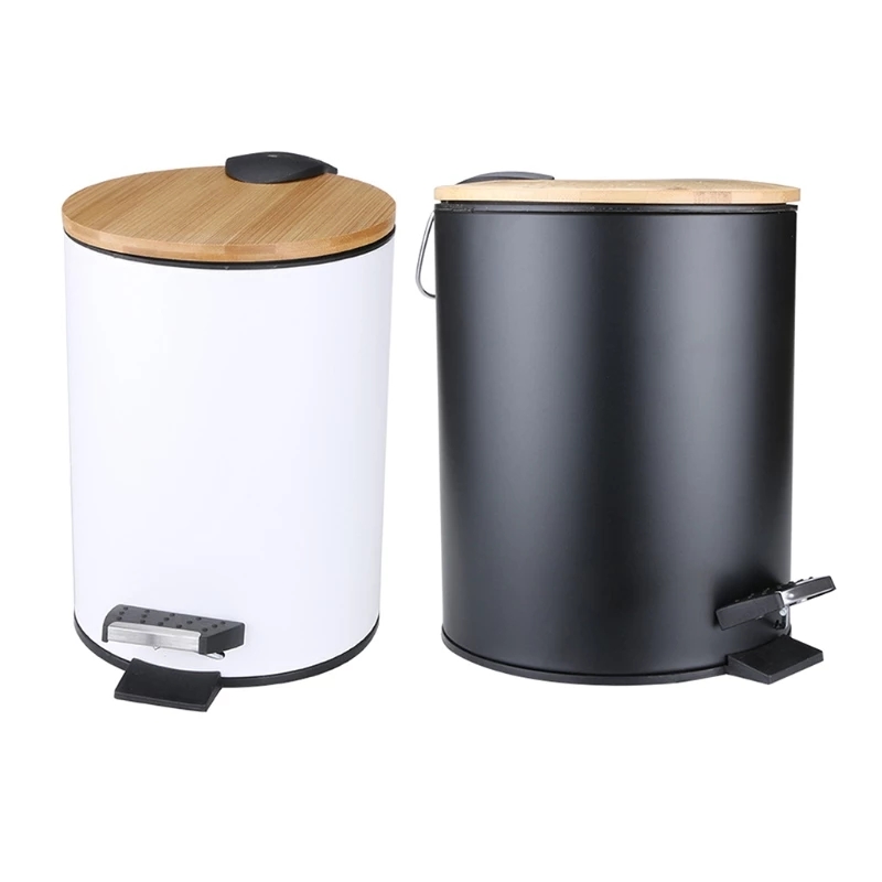 Commercial Kitchen Bin - 3/5L 나무 뚜껑형 쓰레기통, 쓰레기 수거함,
