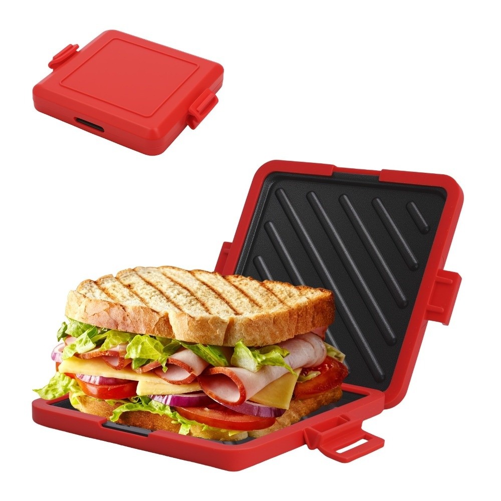 Sandwich Press Panini - 탈착식 전자레인지 샌드위치 메이커 양면 논스틱