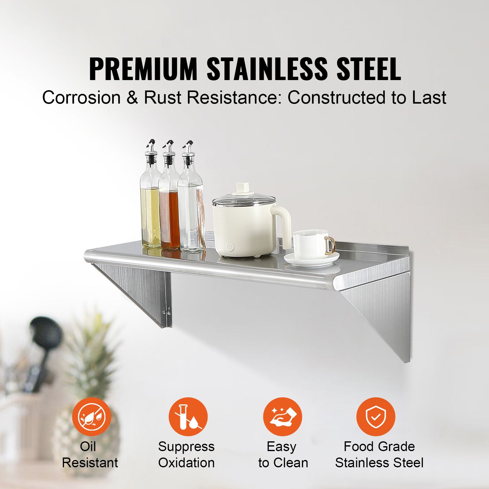 Wall Shelf Commercial Kitchen - 12인치 x 36인치 스테인리스 스틸 선반,