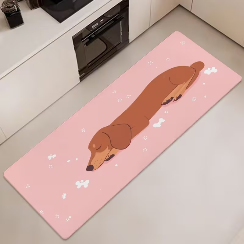 Commercial Kitchen Non Slip Flooring - 귀여운 잠자는 닥스훈트 긴 주방 러그
