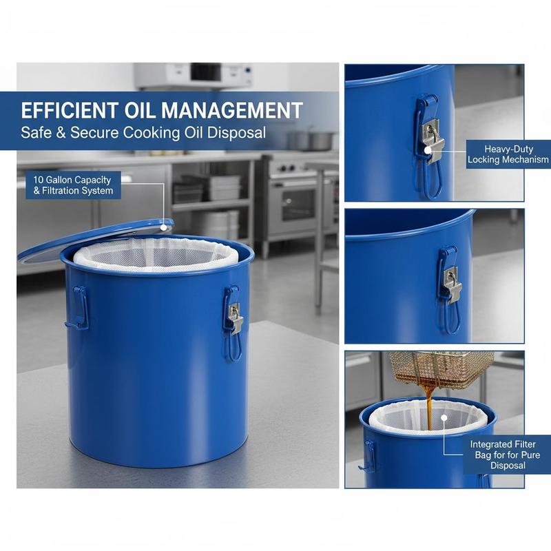 탄소강 오일 처리 용기 10갤런, 식당, 상업용 주방, - Commercial Kitchen Oil Disposal 리뷰 및 가격