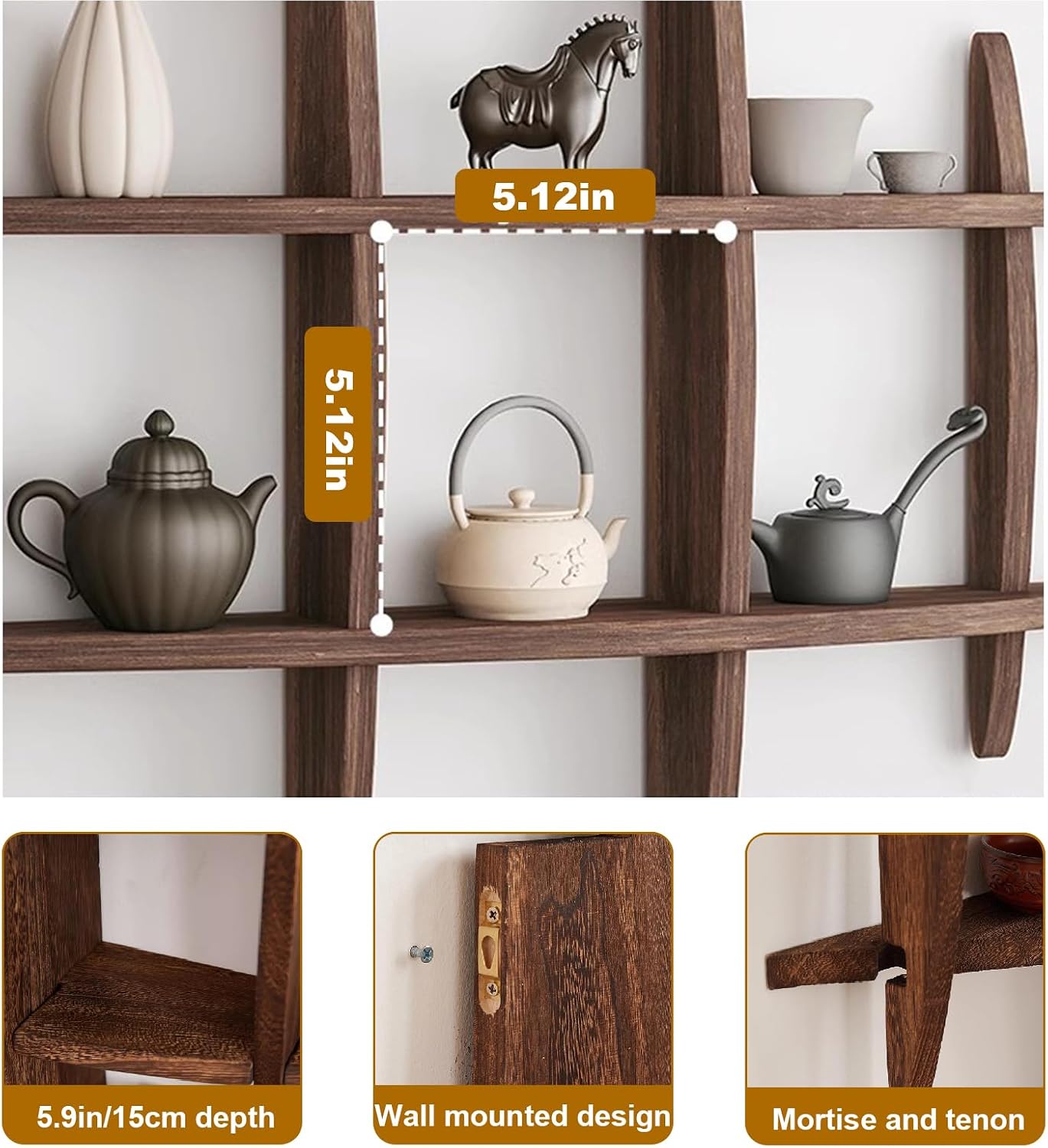 원목 중국식 찻잔 홀더 벽걸이형 찻주전자 진열대 벽 장 - Wall Shelf Commercial Kitchen 리뷰 및 가격