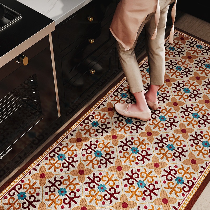 주방 바닥 매트 빈티지 아줄레호 타일 러그 방수 미끄럼 - Commercial Kitchen Tile Flooring 리뷰 및 가격