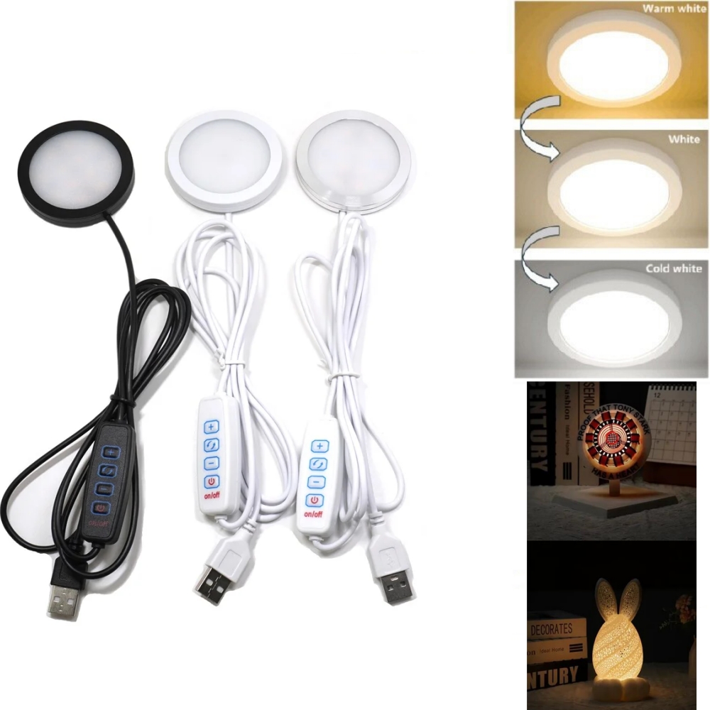 3가지 색상 조절 가능 USB 퍽 조명 5V 초슬림 L - Commercial Kitchen Lighting 리뷰 및 가격