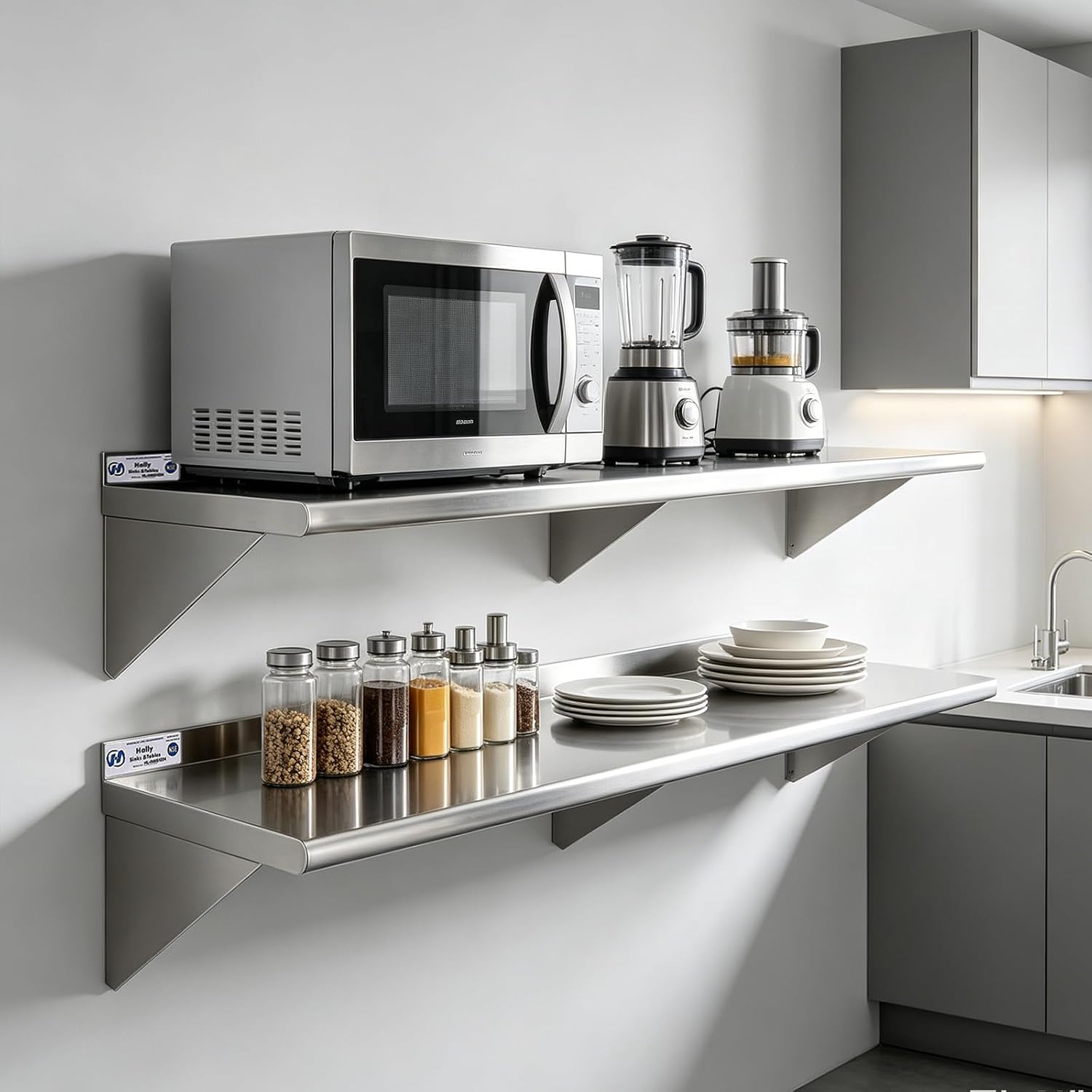 2팩 12인치×60인치 NSF 인증 벽걸이형 스테인리스 - Wall Shelf Commercial Kitchen 리뷰 및 가격