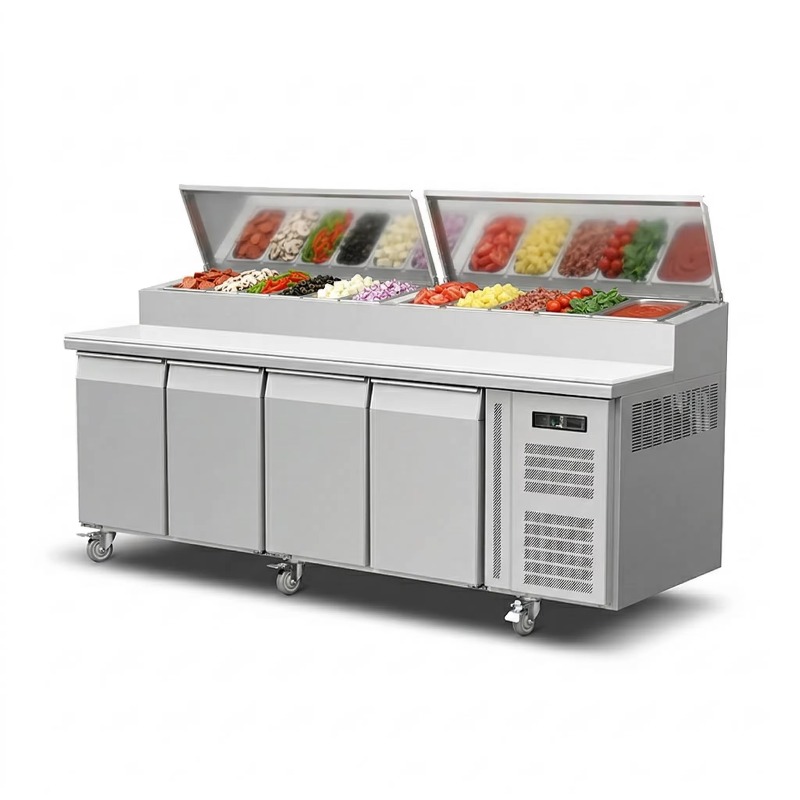 OEM 카운터 냉장고 샌드위치 준비용 2도어 스테인리스 - Commercial Kitchen Prep Table 리뷰 및 가격