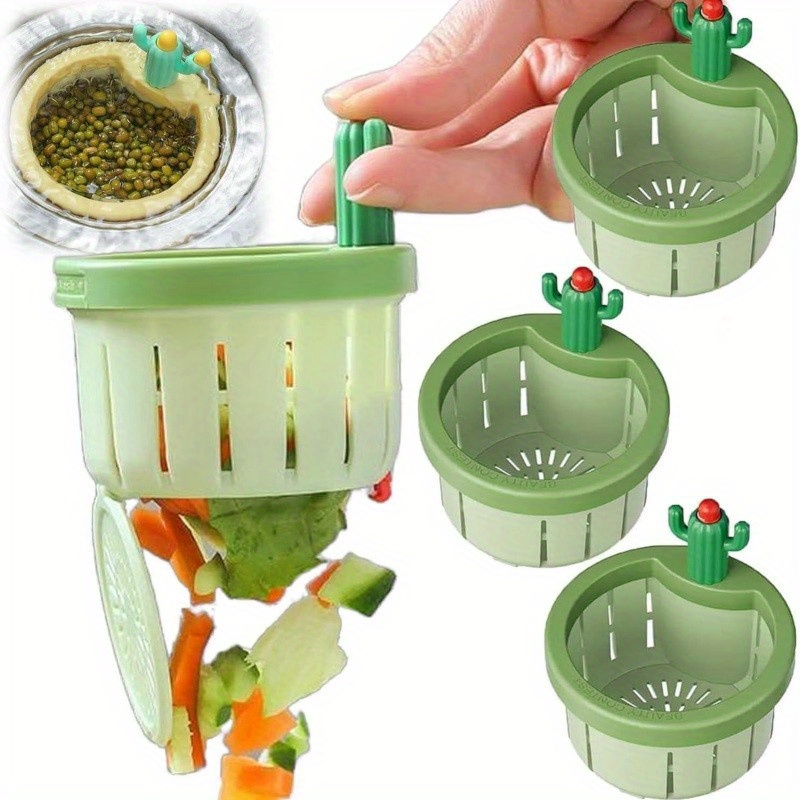 1-5pcs 선인장 싱크 배수 스트레이너 프레스 자동  - Commercial Kitchen Bin 리뷰 및 가격