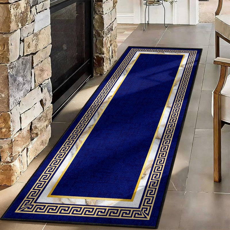 추상 예술 러너 러그 블루 옐로우 스플래시 페인트 패턴 - Commercial Kitchen Non Slip Flooring 리뷰 및 가격