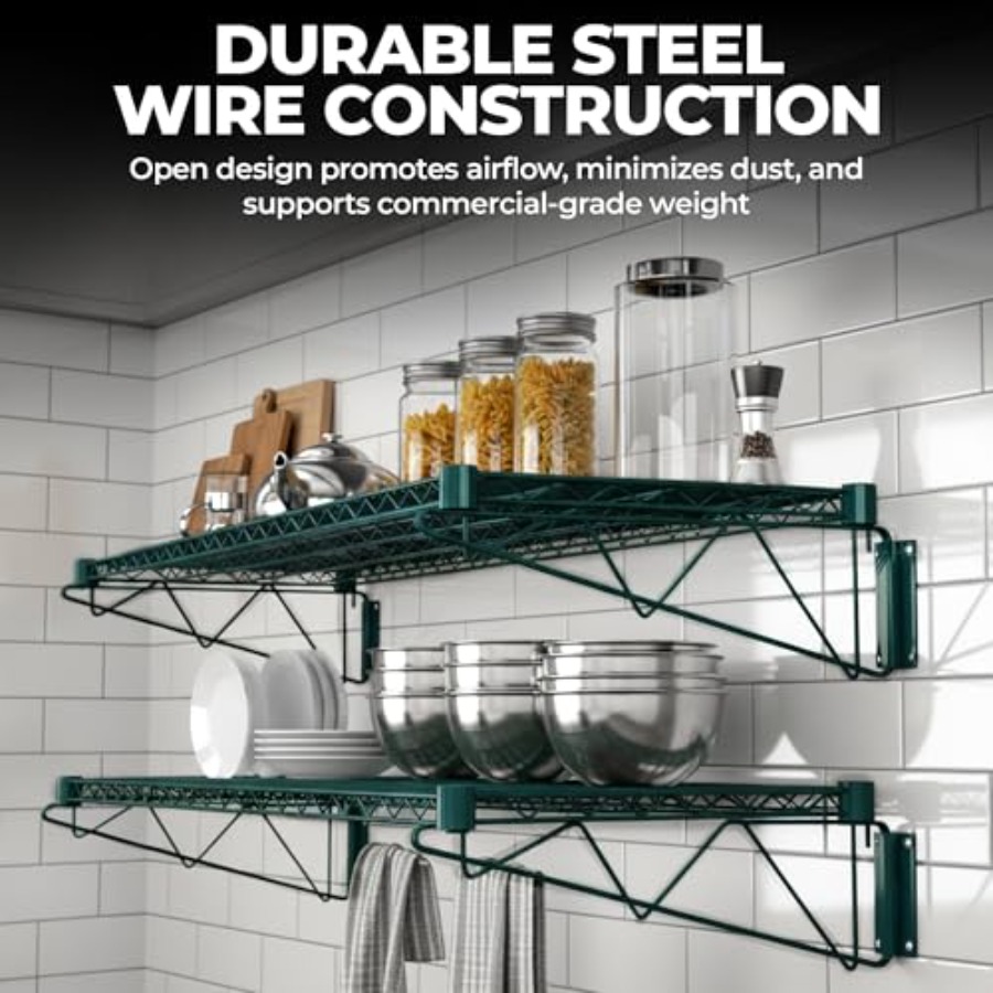 48x14 에폭시 코팅된 녹색 철제 벽걸이 선반 (상업 - Commercial Kitchen Wall 리뷰 및 가격