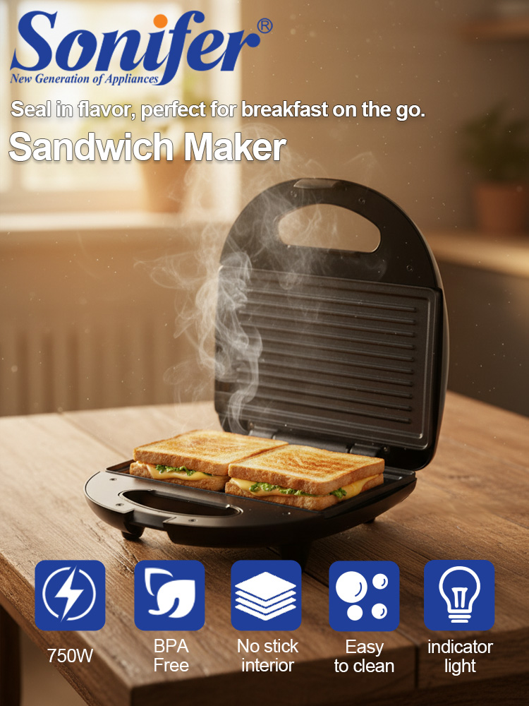 샌드위치 메이커 Sonifer SF-6173 750W  - Sandwich Press Panini 리뷰 및 가격