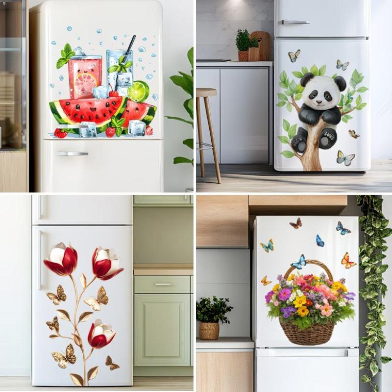 새로운 멋진 여름 수박 음료 벽 스티커 주방 냉장고 데 - Commercial Kitchen Wall Panels 리뷰 및 가격