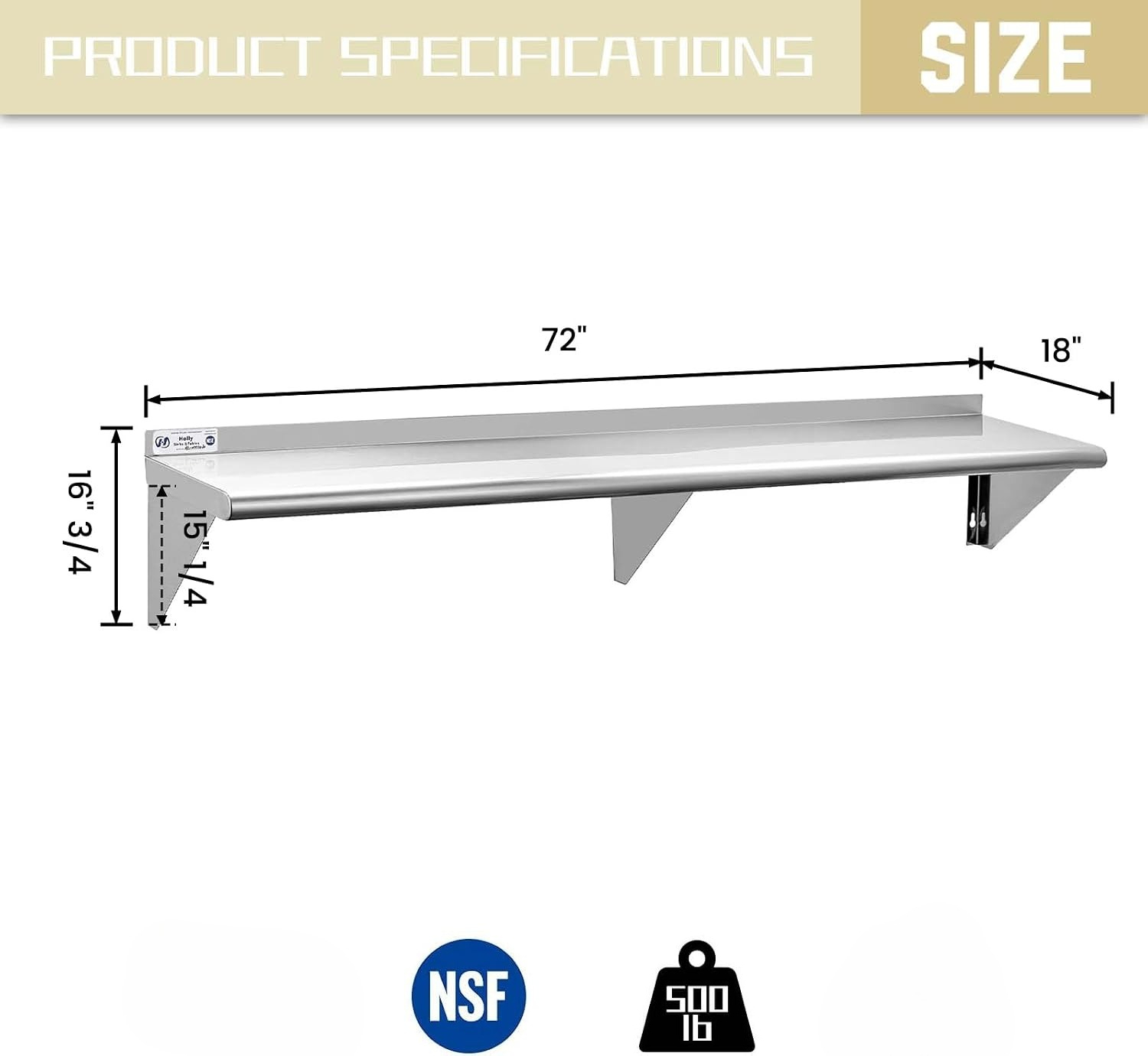 72인치 폭 x 18인치 깊이의 헤비듀티 스테인리스 스 - Wall Shelf Commercial Kitchen 리뷰 및 가격