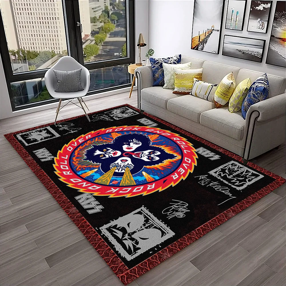 레트로 키스 록 밴드 카펫 러그, 거실, 침실, 놀이방 - Commercial Kitchen Non Slip Flooring 리뷰 및 가격