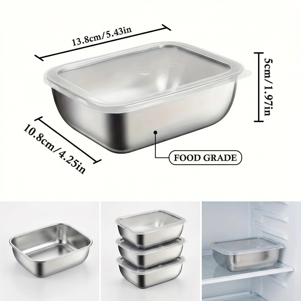 스테인리스 스틸 식품 보관 용기 5개 세트, 쌓을 수  - Commercial Kitchen Supplies 리뷰 및 가격