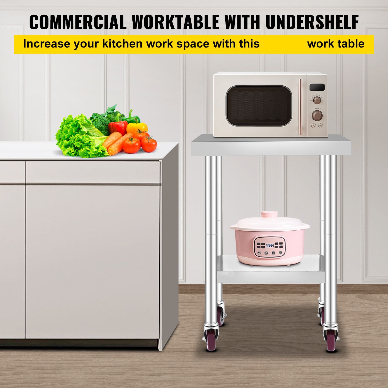 스테인리스 스틸 작업대 24 x 18 x 34인치, 7 - Commercial Kitchen Prep Table 리뷰 및 가격