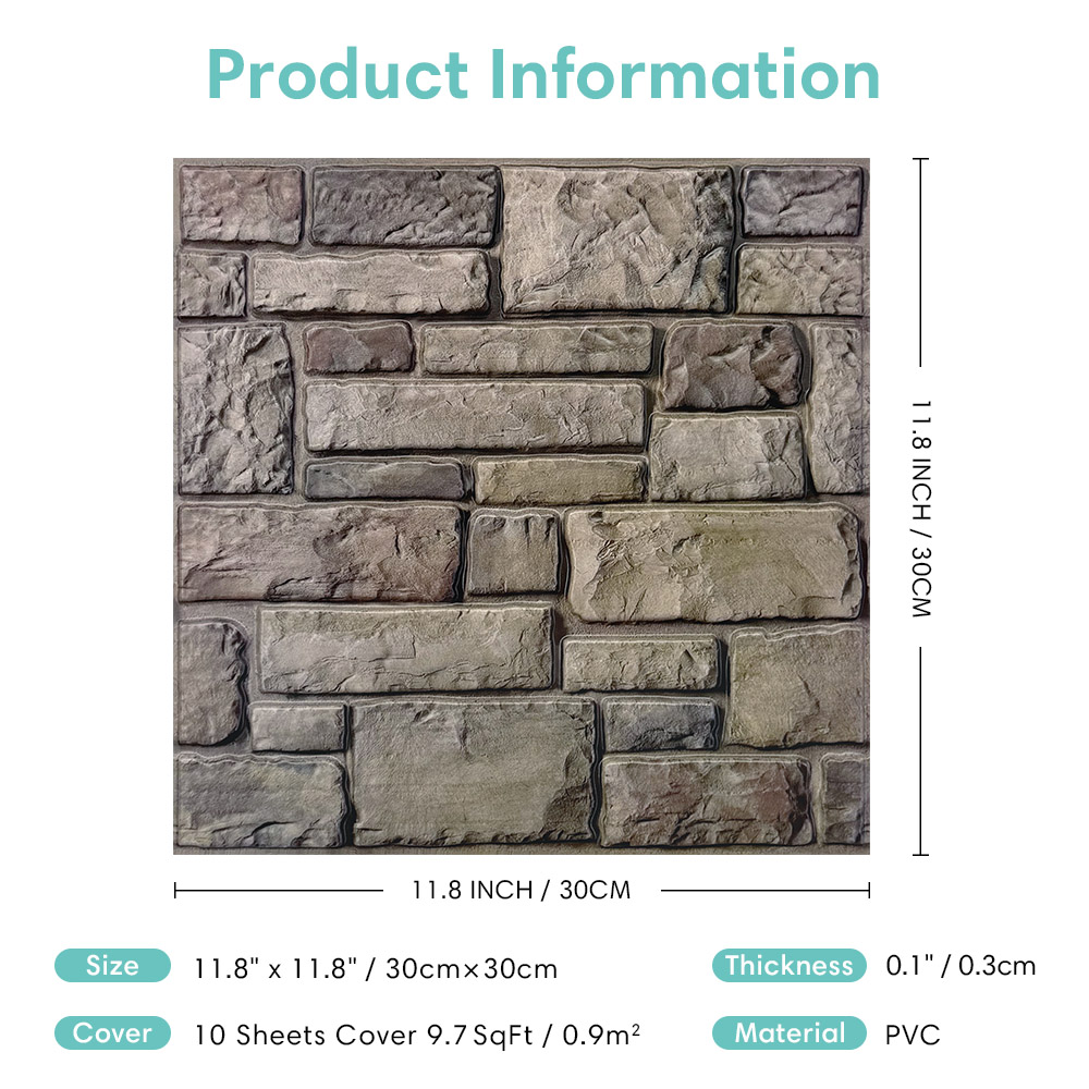 10pcs 3D 가짜 돌 껍질과 스틱 벽 패널, 자기  - Commercial Kitchen Wall Panels 리뷰 및 가격