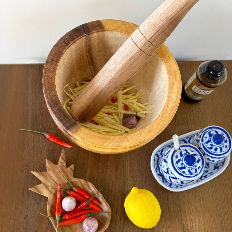 천연 아카시아 나무 절구대 세트 가정용 상업용 마늘 분 - Commercial Kitchen Grinder 리뷰 및 가격