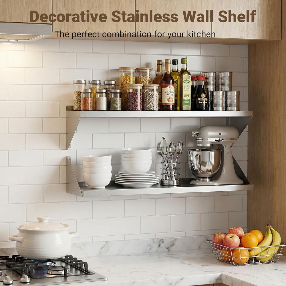 스테인리스 스틸 벽 선반 12 x 24 260lb, 금 - Wall Shelf Commercial Kitchen 리뷰 및 가격