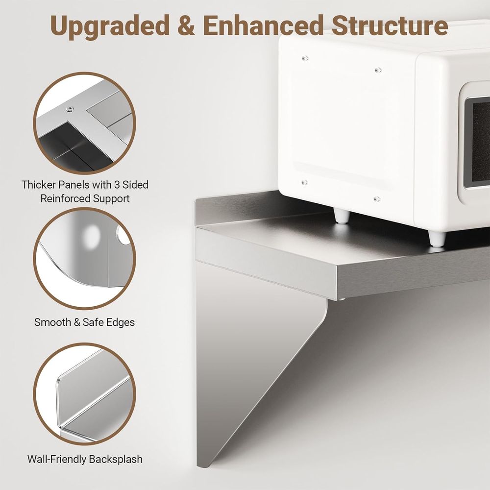 스테인리스 스틸 벽 선반 12 x 24 260lb, 금 - Wall Shelf Commercial Kitchen 리뷰 및 가격